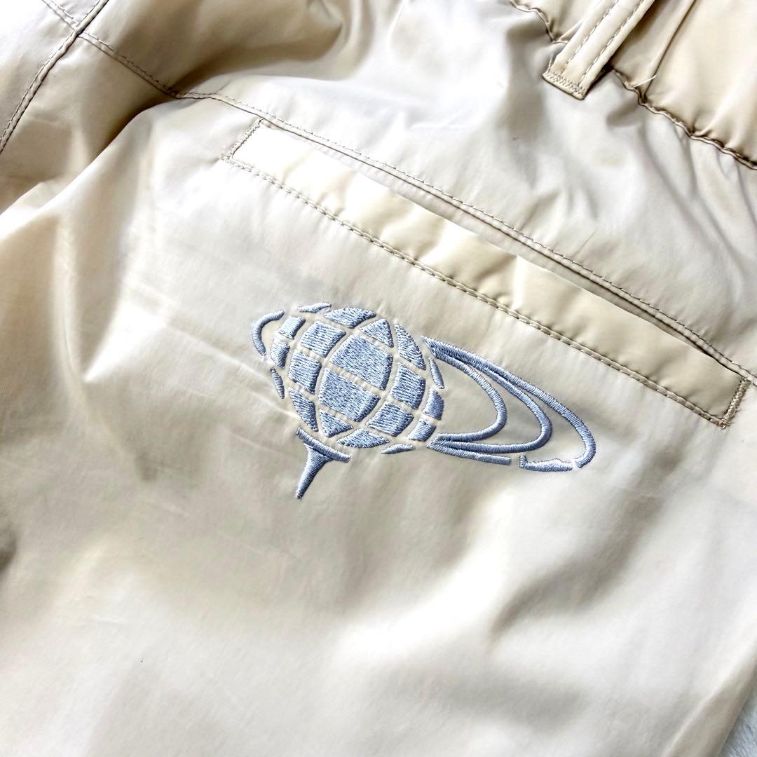 BEAMS GOLF 刺繍ロゴ 防寒中綿 ウエストゴム 暖パンツ L ベージュ