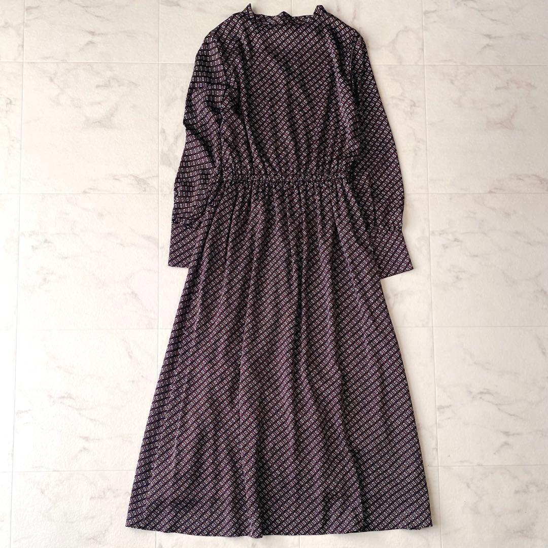近年.極美品.定価2.8万☆アンタイトル ジオメトリック ボウタイワンピース
