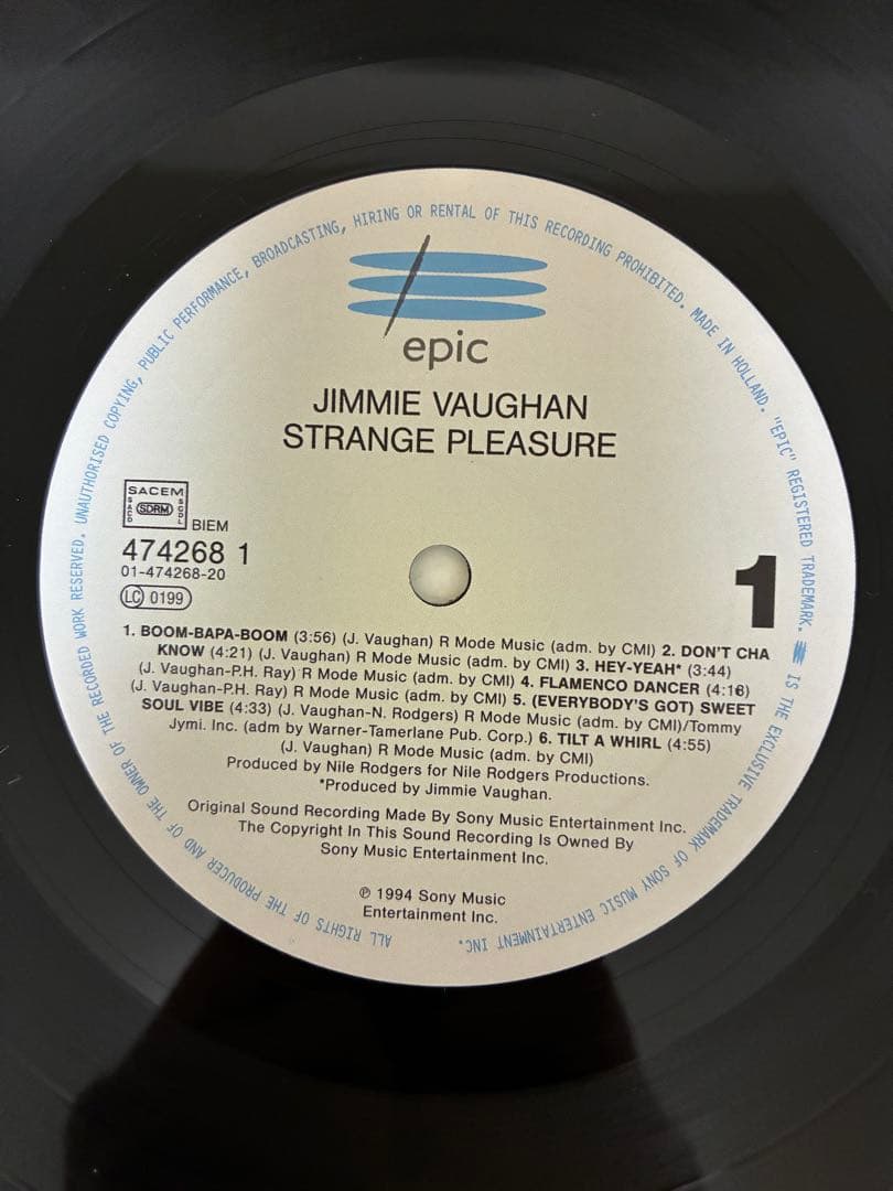 【LP】Jimmie Vaughan / Strange Pleasure