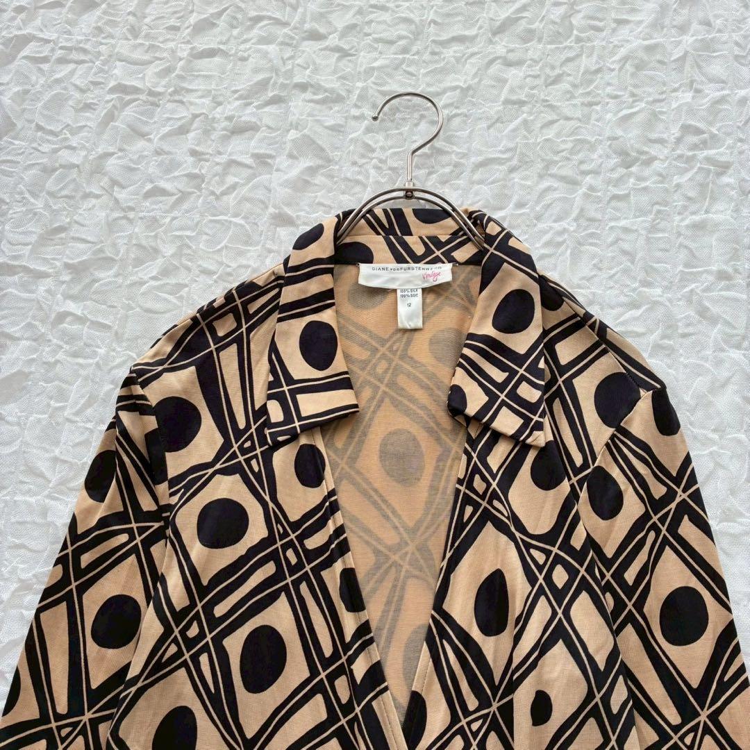 DVF カシュクールロングワンピース シルク100% 12 大きいサイズ