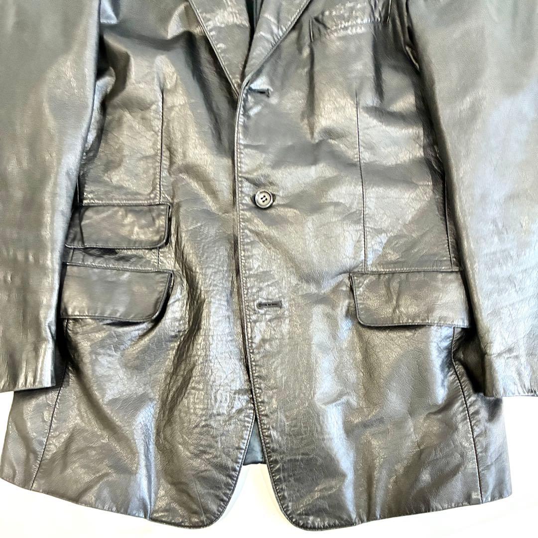希少 美品 Paul Smith レザー テーラード ブラック　XL 牛革