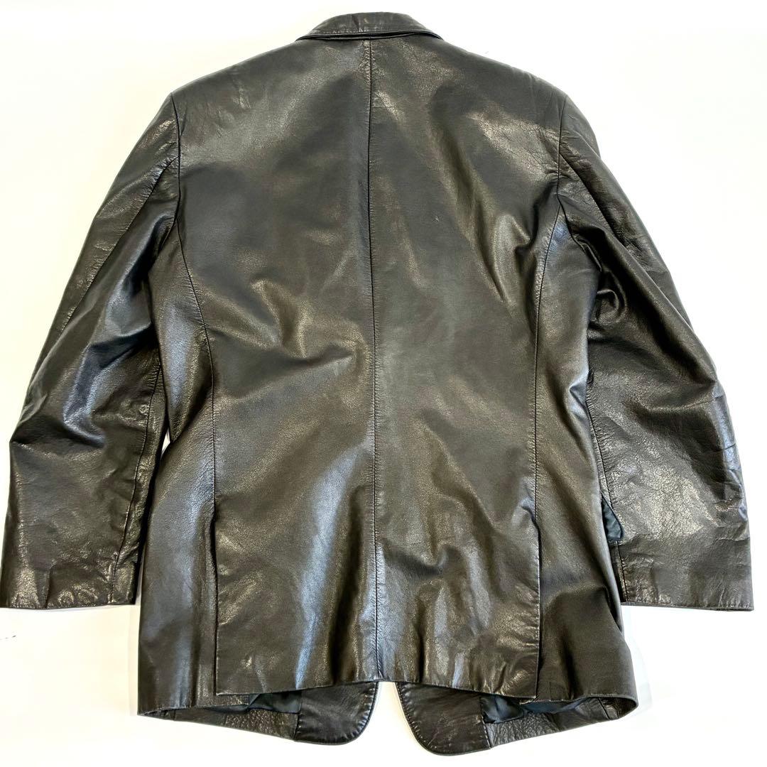 希少 美品 Paul Smith レザー テーラード ブラック　XL 牛革