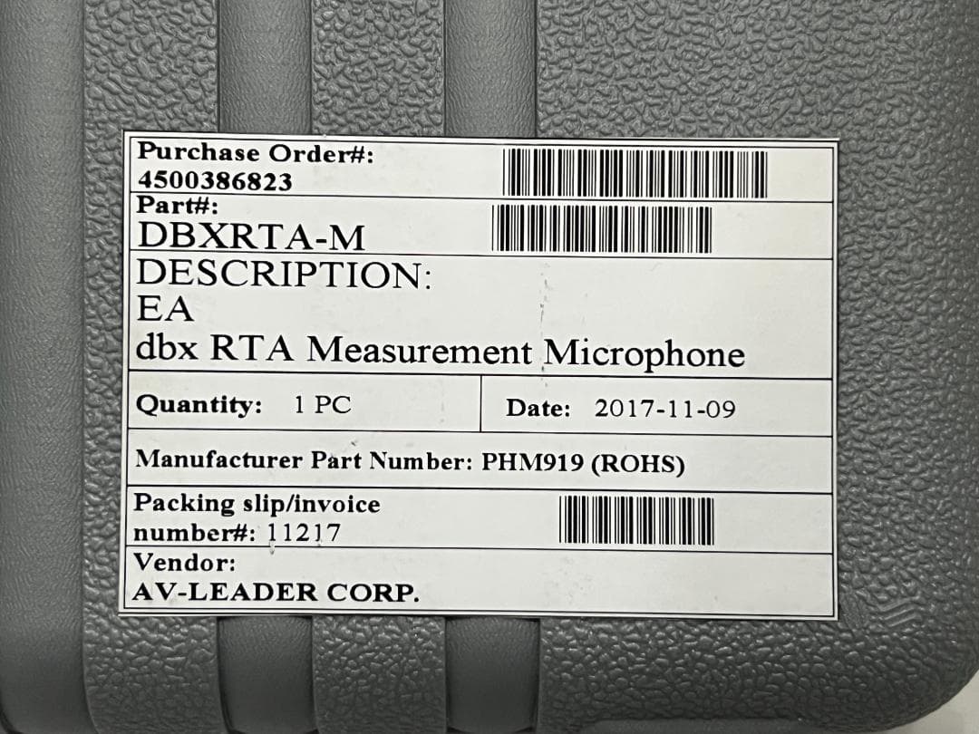 dbx RTA-M/DACK 測定用コンデンサーマイク