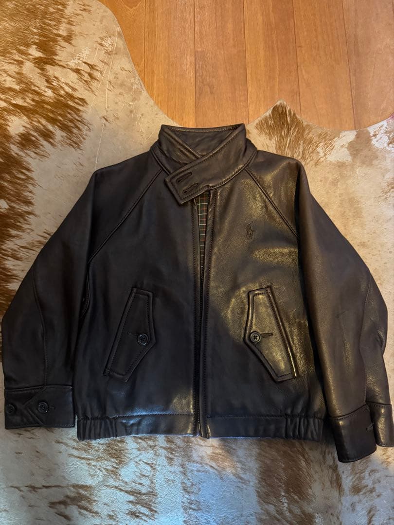 Polo by Ralph Lauren 黒レザージャケット 90