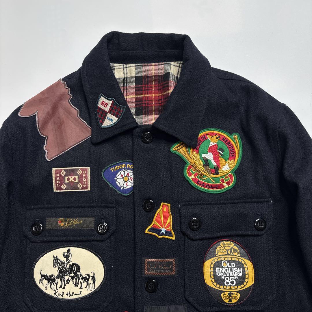 ピ*カ様 美品　カールヘルム　ワッペンジャケット　ネイビー　L