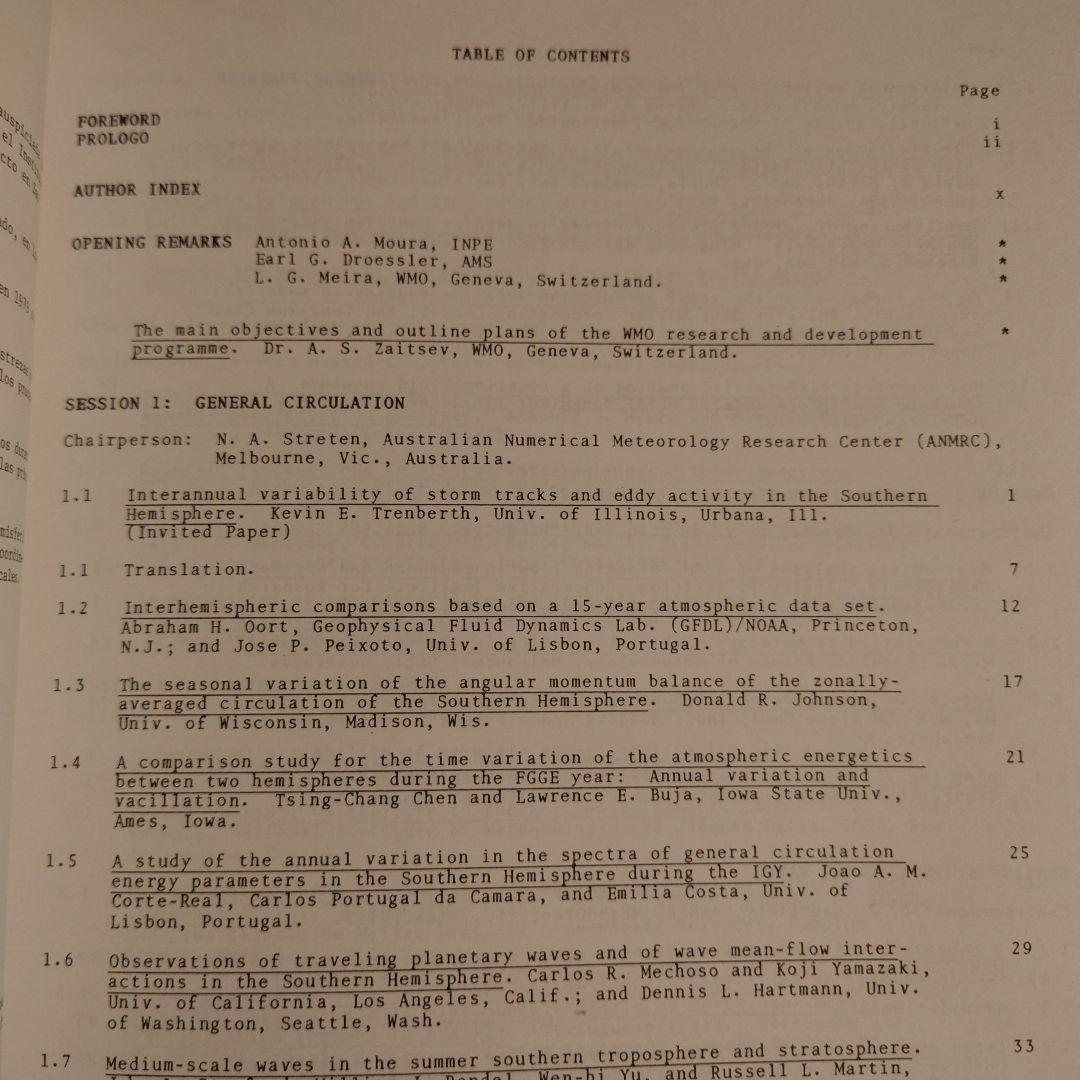 ★ぬ 洋書 英語 / 第 1 回南半球気象学国際会議 1983