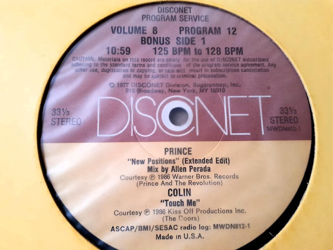 マドンナ　Papa Don't Preach　Disconet 12”　プリンス
