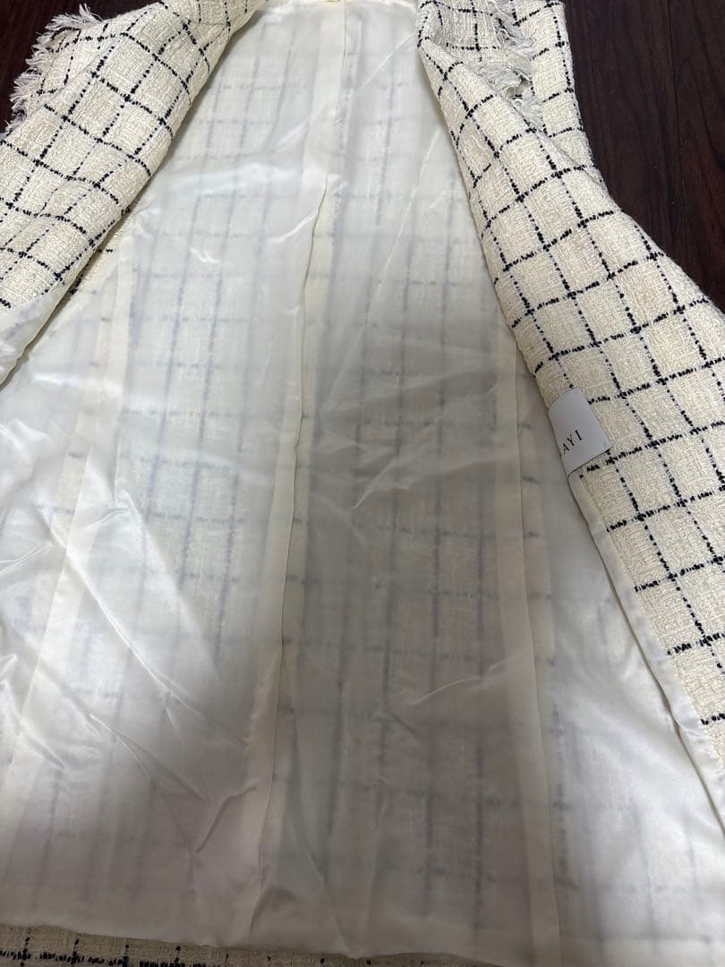 y*i様 ANAYI ツイードジレ ホワイト パールボタン サイズ38 美品