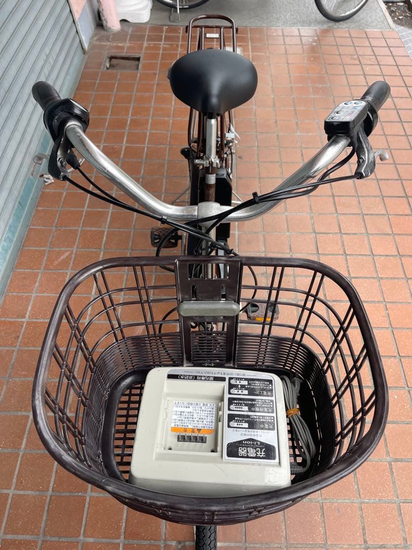 電動アシスト自転車 ブラウン 前バスケット付き