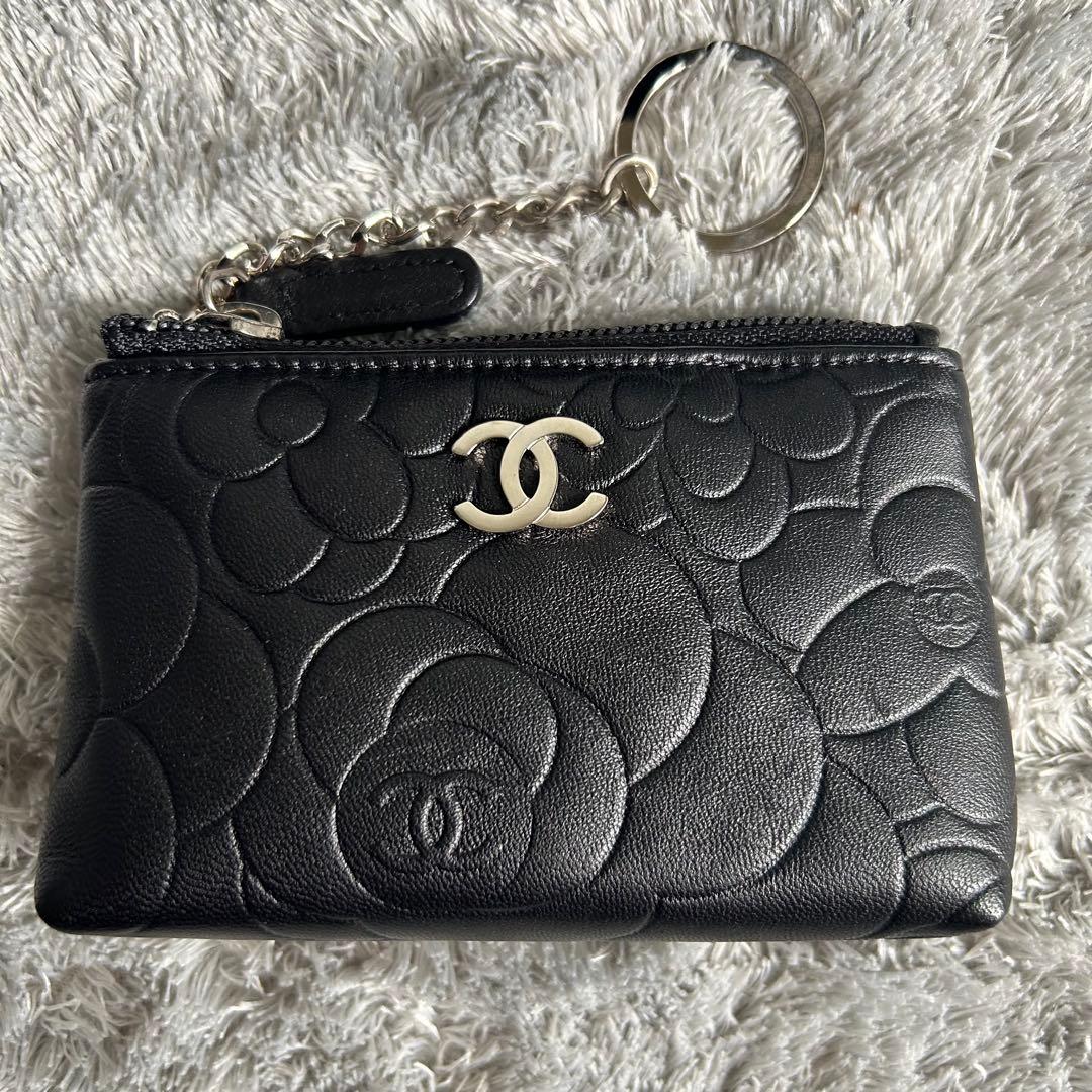 CHANEL シャネル ケース カメリア ケース レザー ブラック