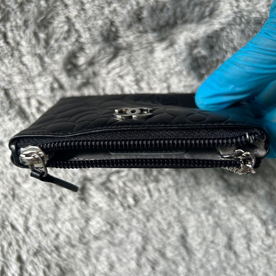 CHANEL シャネル ケース カメリア ケース レザー ブラック