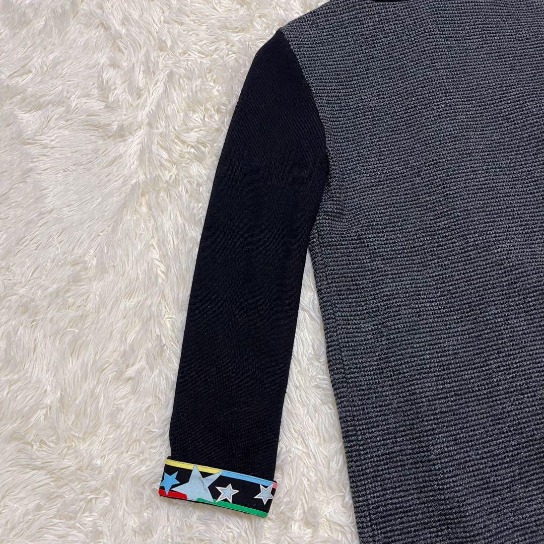 【美品】LEONARD SPORT ニットジャケット　コート　フード付　ブラック