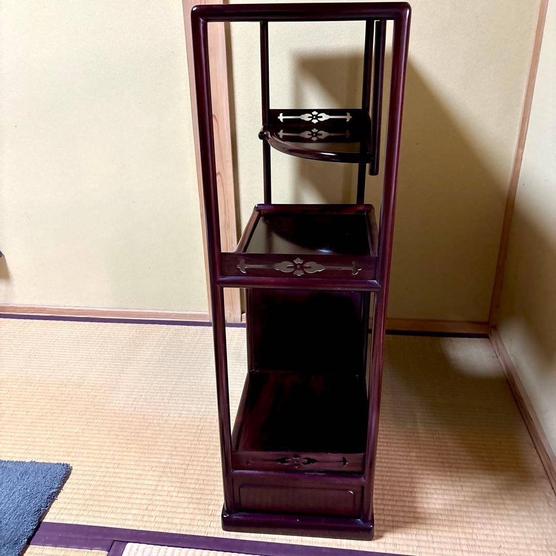 専用！【茶棚】美品！アンティーク唐木紫檀　茶道具 茶道 棚 置き台 三越逸品家具