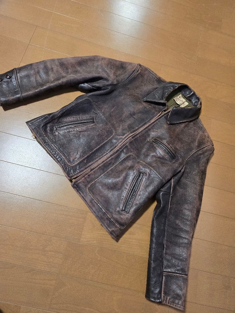 40s～50s.Sportclad .馬革 レザージャケット.茶.サイズM.
