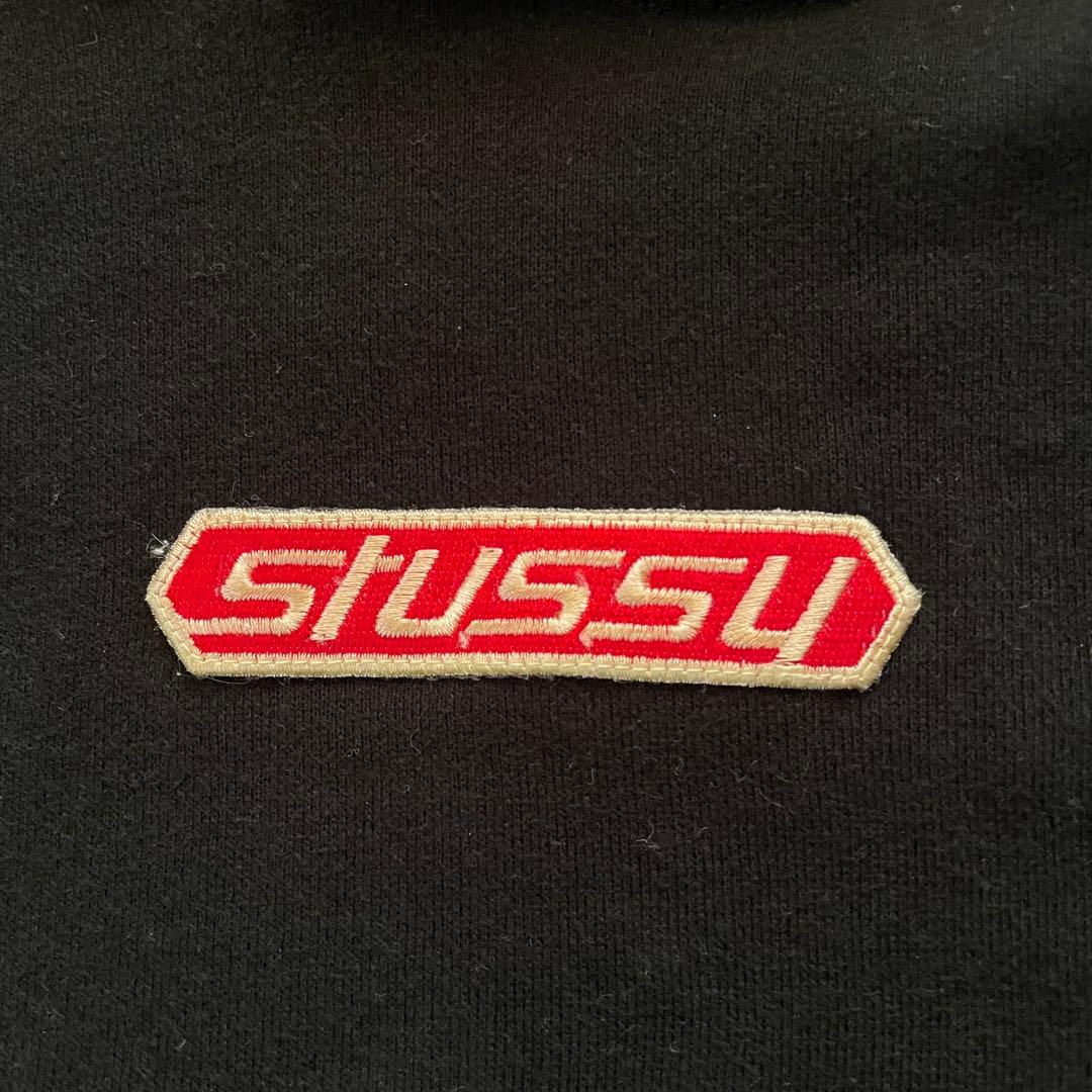STUSSY ステューシー パーカー 短丈 ロゴ 黒