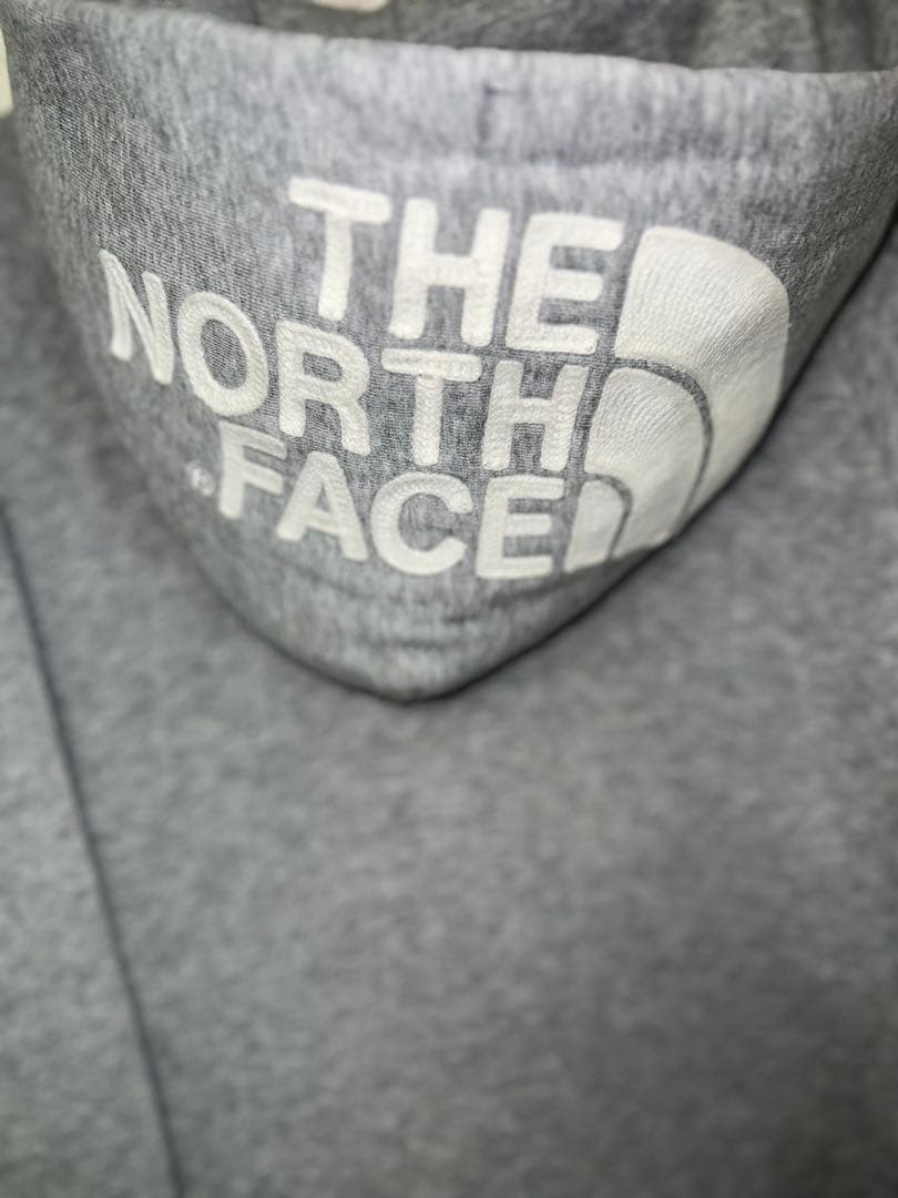 THE NORTH FACE ジップアップパーカー フードロゴ　サイズＬ　グレー