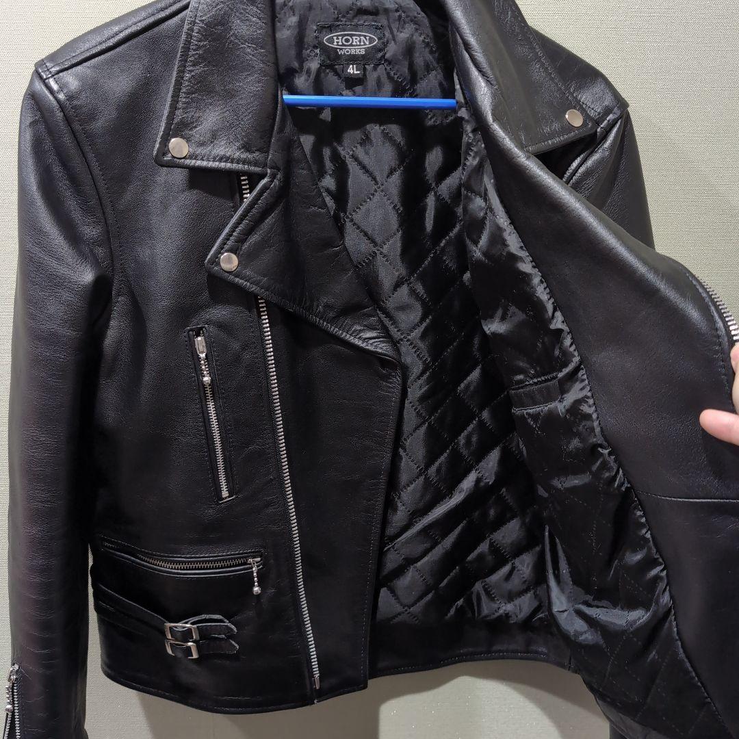 HORN WORKS ダブルライダース ブラックレザー 4L