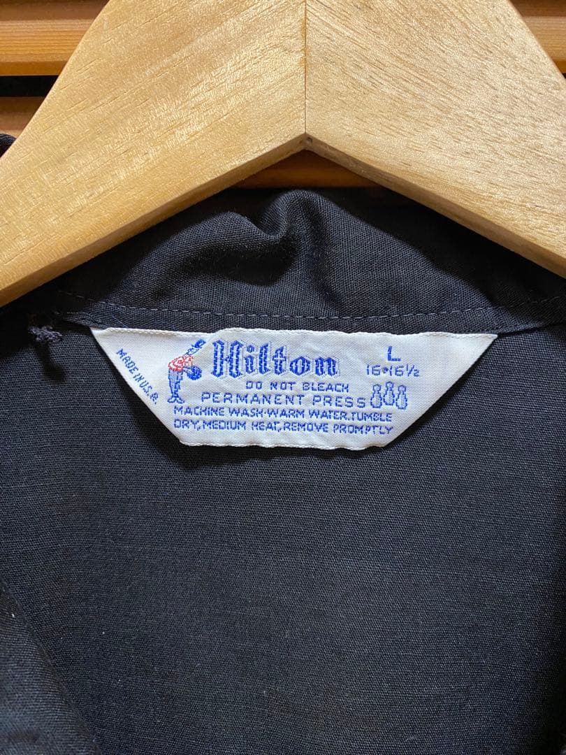 Hilton ヒルトン ボウリングシャツ 黒 Lサイズ