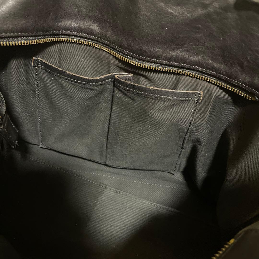 SLOWスロウ黒レザー トートバッグ（L）