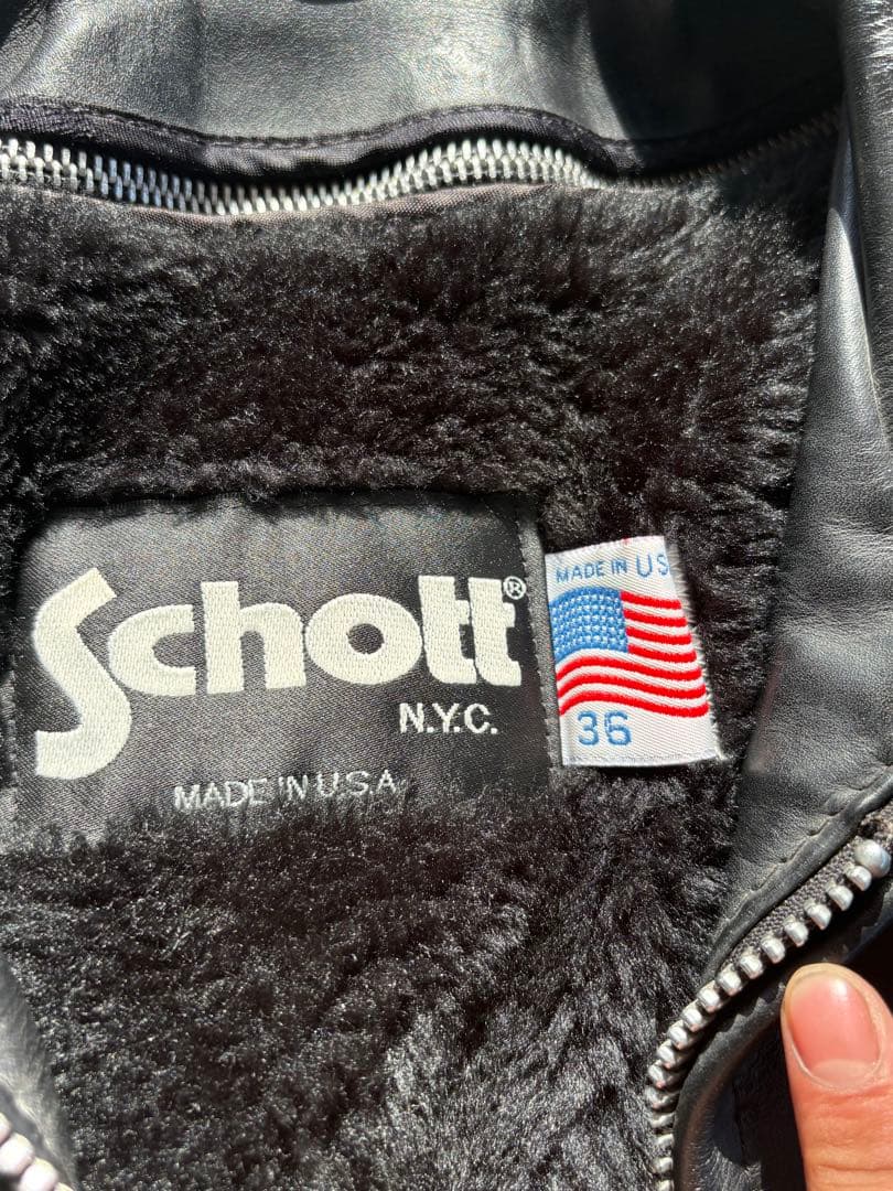 Schott NYC ボアライナー付き シングルレザージャケット USA製