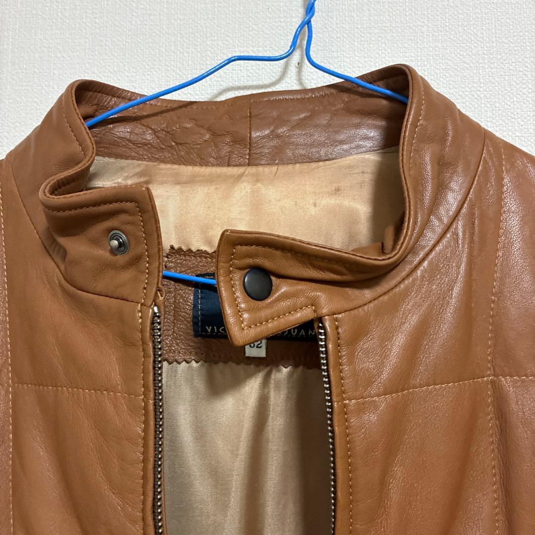 VICTOR SANJUAN レザージャケット ブラウン スペイン製 本革　XL