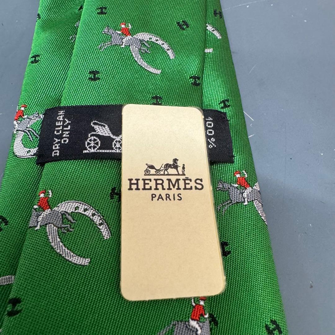 DA1318 「未使用」HERMES PARIS エルメス　メンズネクタイ　馬