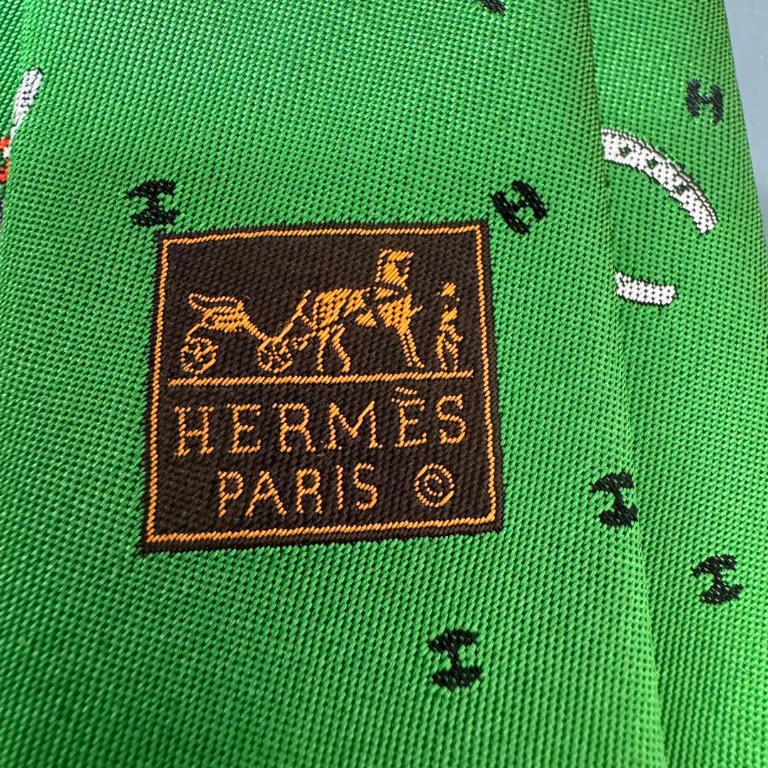 DA1318 「未使用」HERMES PARIS エルメス　メンズネクタイ　馬