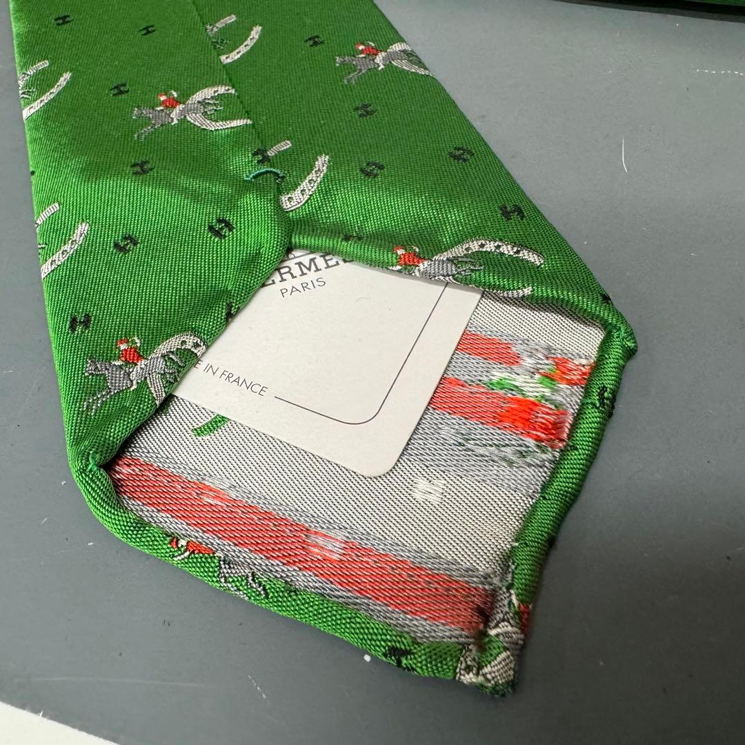 DA1318 「未使用」HERMES PARIS エルメス　メンズネクタイ　馬