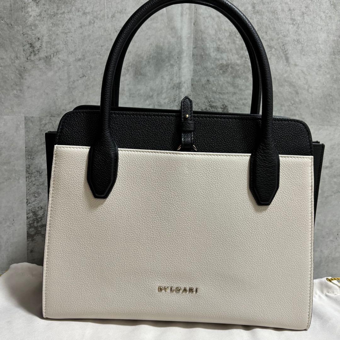 BVLGARI ブルガリ　アルバ　 ホワイト/ブラック　2WAY【極美品】