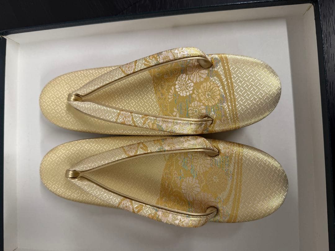 ★美品★金襴ゴールド草履バッグセット 和装フォーマル用上品