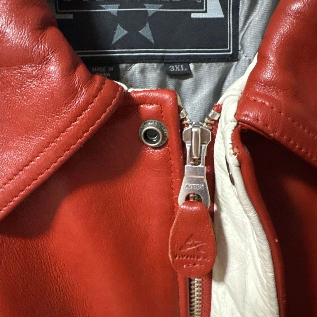 O*g様 [激レア]AVIREX レザージャケット 3XL レッド ストリートB