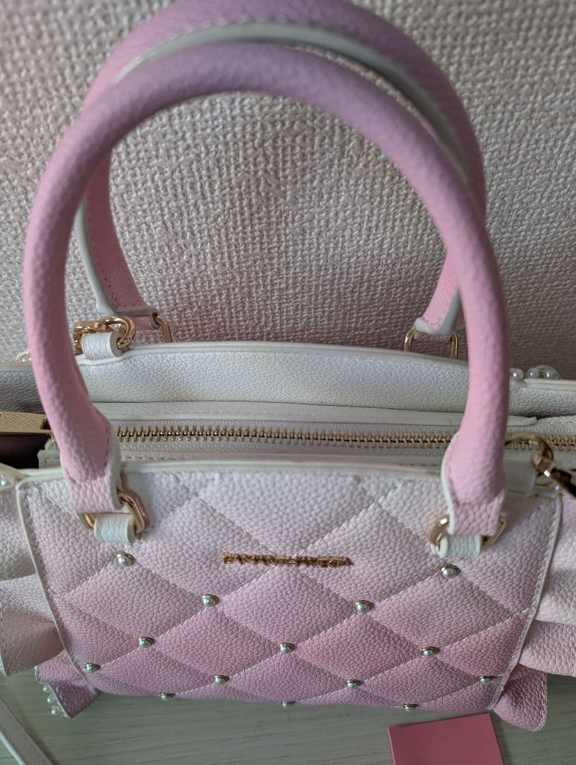 【美品】Samantha Vega キルティング パール ビジューフラッター 小