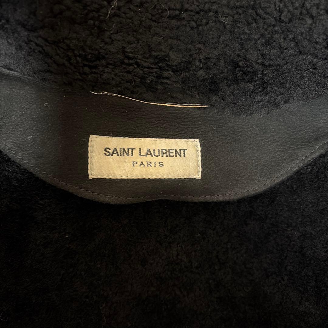 SAINT LAURENT ブラックムートンコート13aw