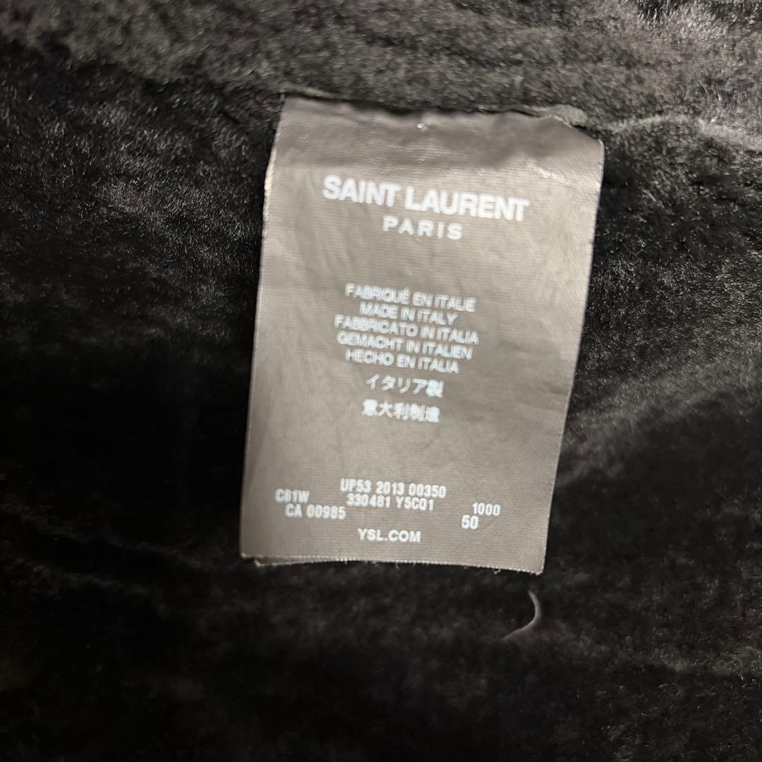 SAINT LAURENT ブラックムートンコート13aw