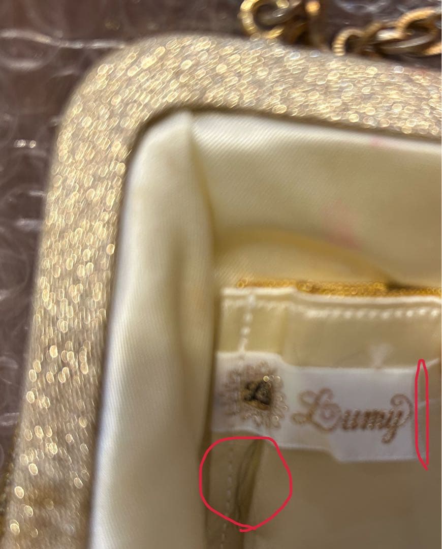 Lumy Hashimoto ルミー はしもと ゴールドパーティーバッグ