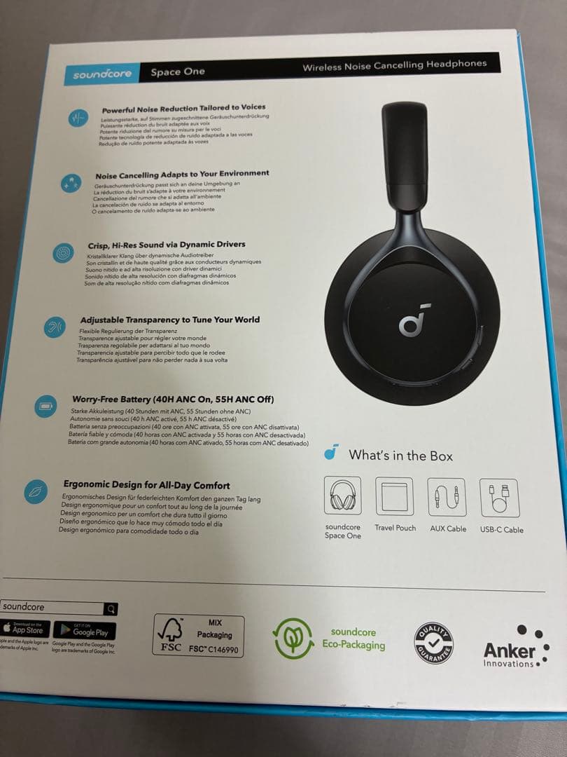soundcore Space One ワイヤレスヘッドフォン ブラック