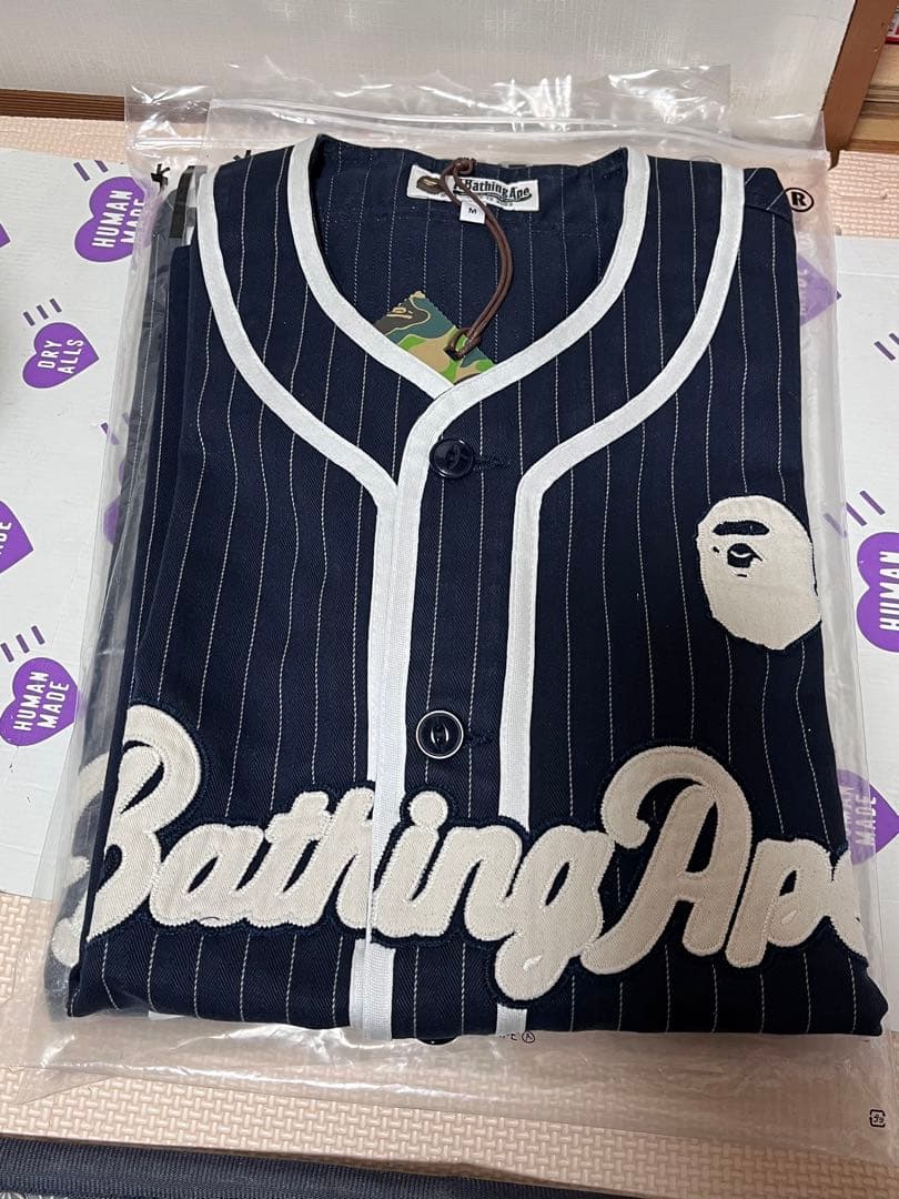 Bathing Ape ストライプ ベースボールシャツ