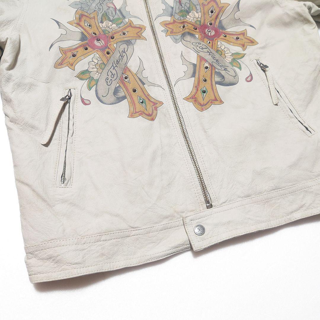Ed Hardy　ライダース レザージャケット　本革　y2k archive