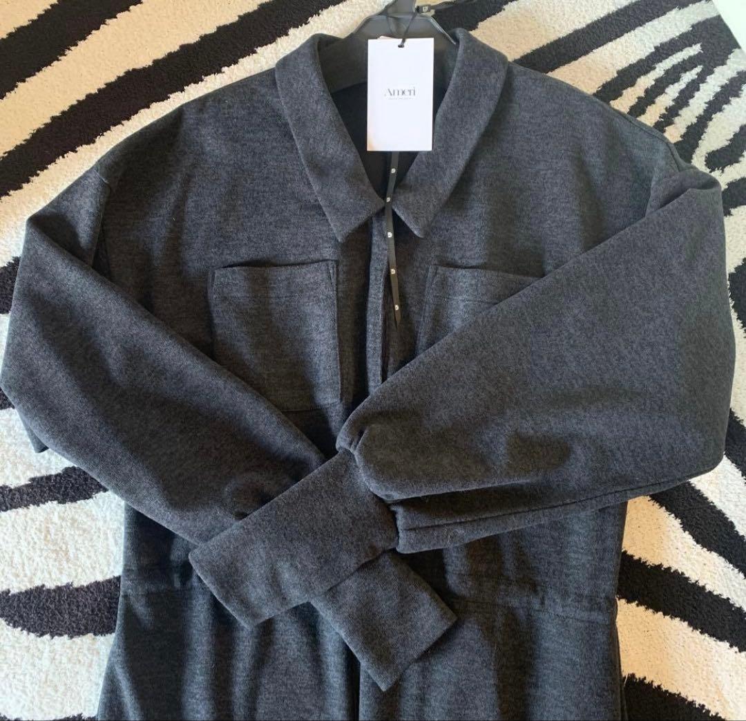 AMERI RELAX DRAWSTRING SWEAT DRESSブラックM