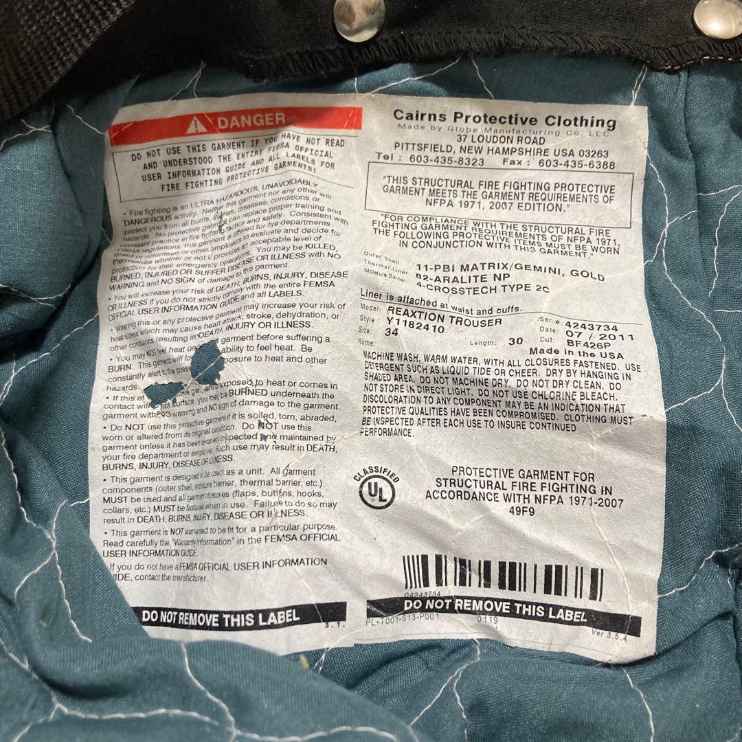 USA製 ファイヤーマンカーゴパンツW35 L29消防士コスチューム 放出品