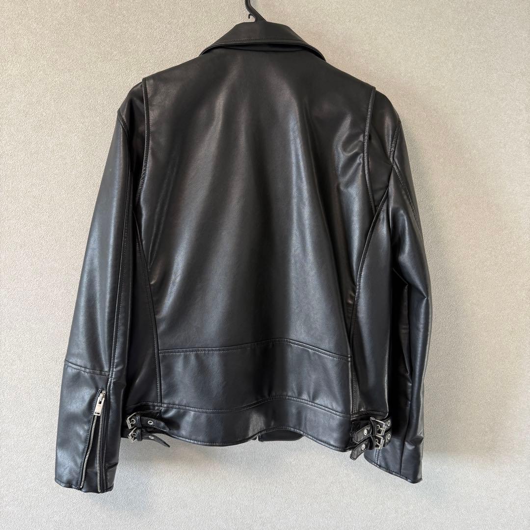 ZARA ブラック ダブルライダースジャケット XL レザージャケット