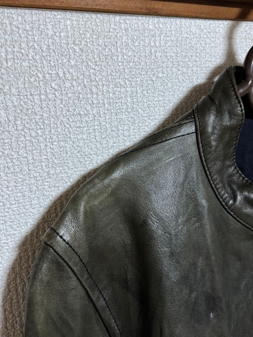 オリーブグリーン レザージャケット