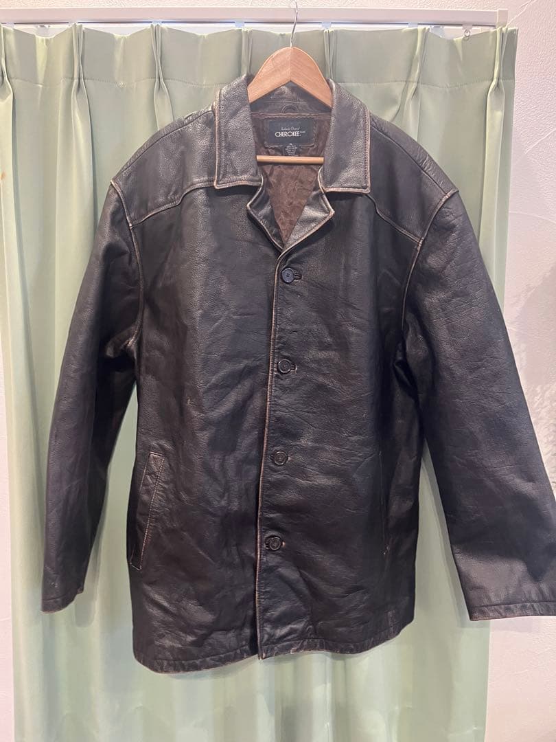 古着　チョロキー　CHEROKEE レザーカーコートXL