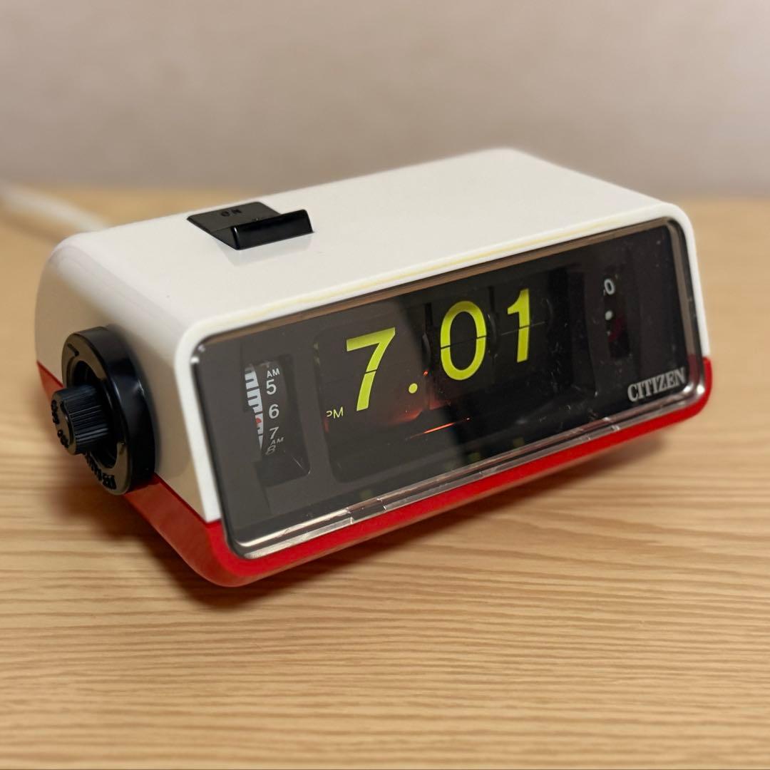 【整備済み・動作正常】CITIZENパタパタ時計 ハイリーフ・カーチス 赤白