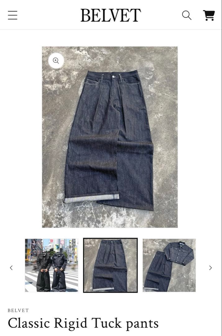パンツ BELVET Classic Rigid Tuck Pants