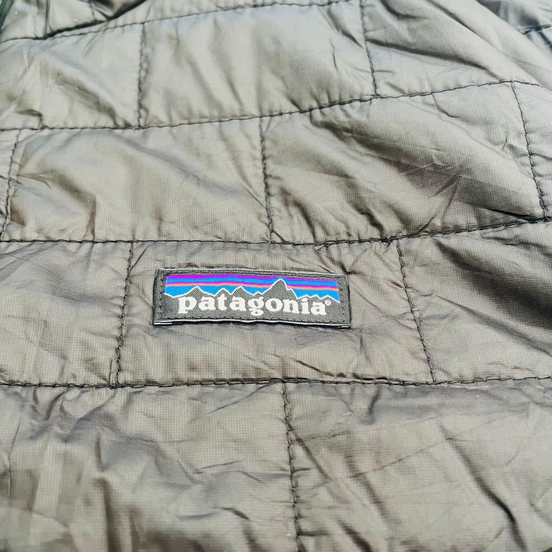 patagonia パタゴニア　ナノパフベスト　【L】ブラック　企業ロゴ
