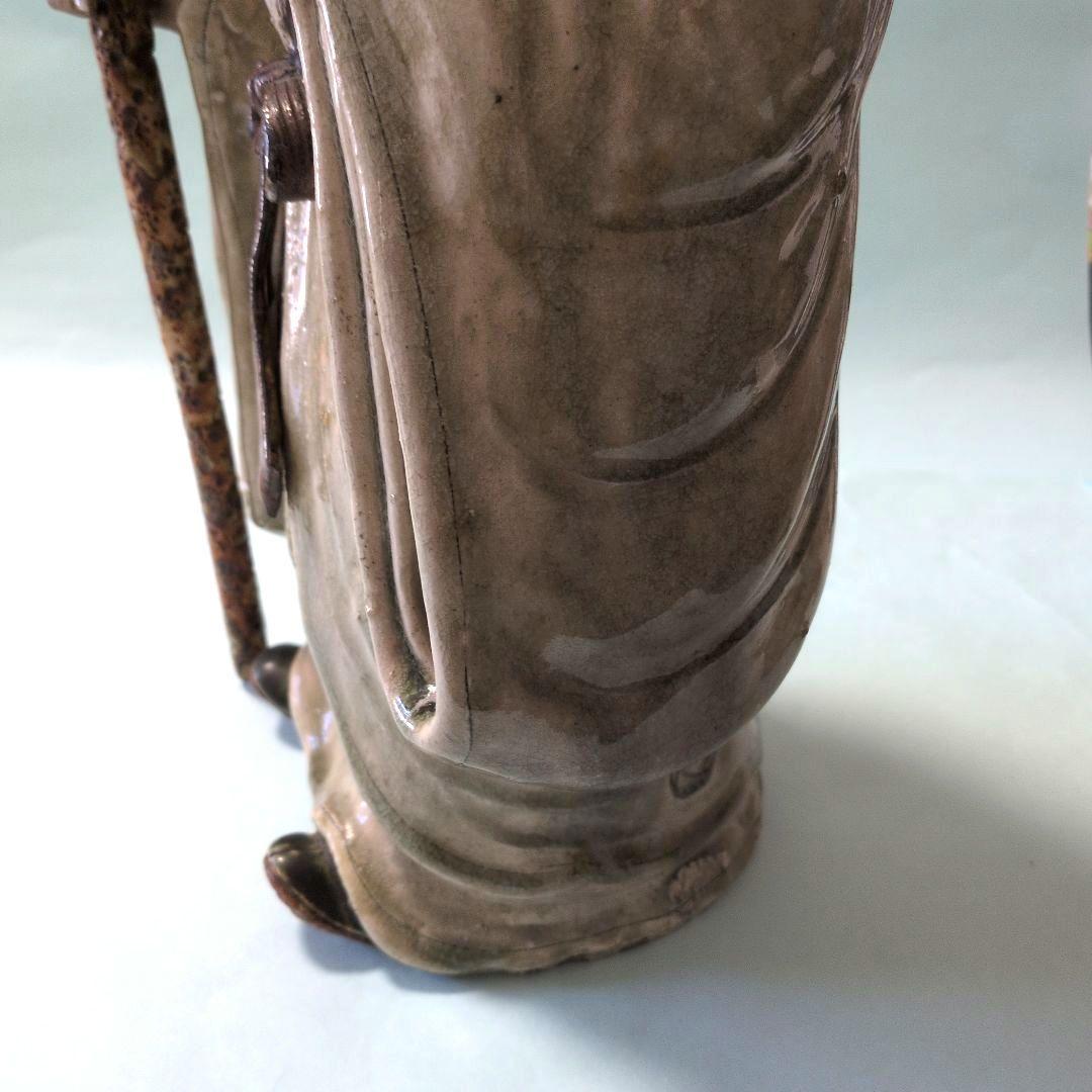 七福神　福禄寿（ふくろくじゅ）陶器置物　瀬戸　加藤進（号信人）作　高さ42cm