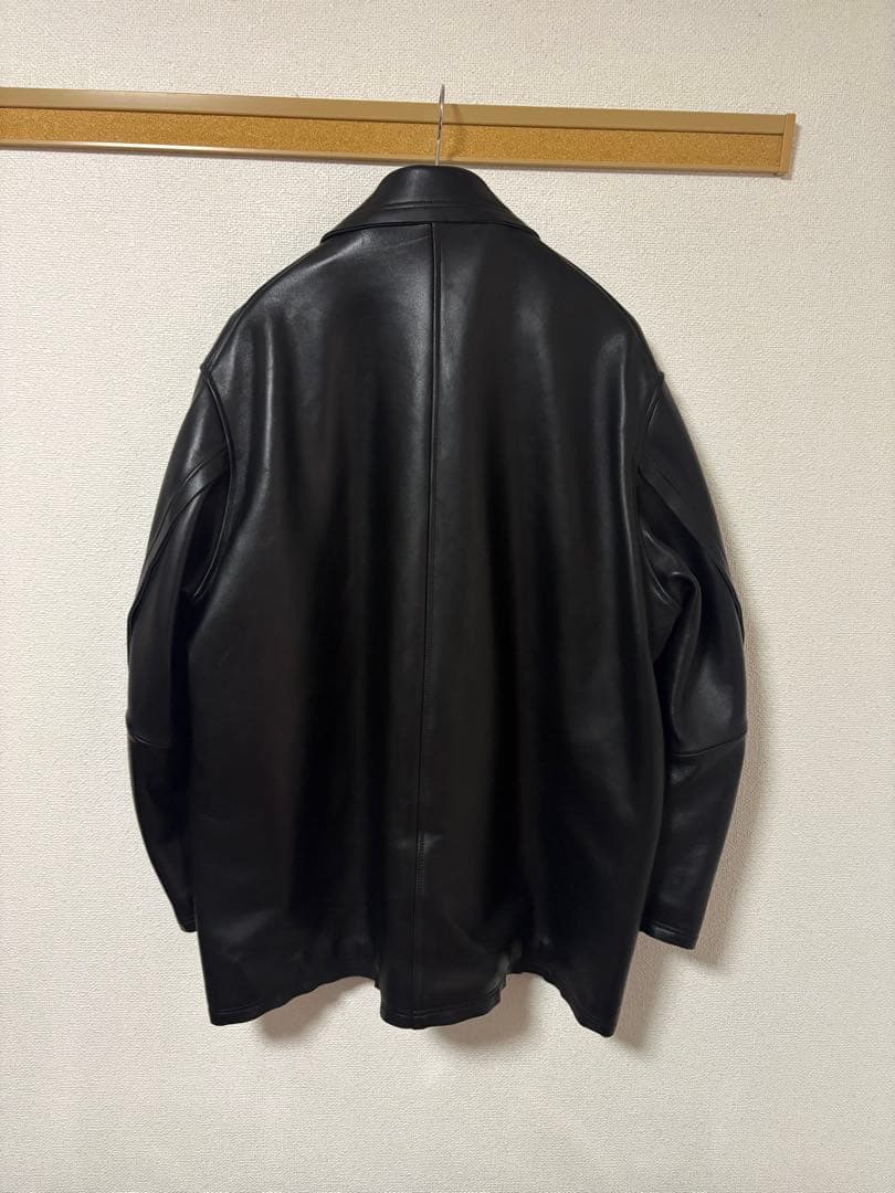 ジャケット・アウター YOKE Cut-Off Leather Car Coat BLACK2