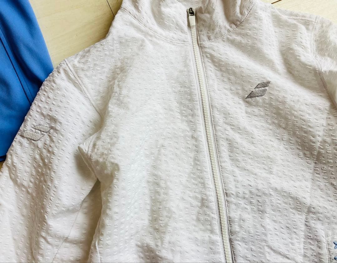 美品＊Babolatバボラ＊サッカー生地のジャケットとパープルスコート上下セット