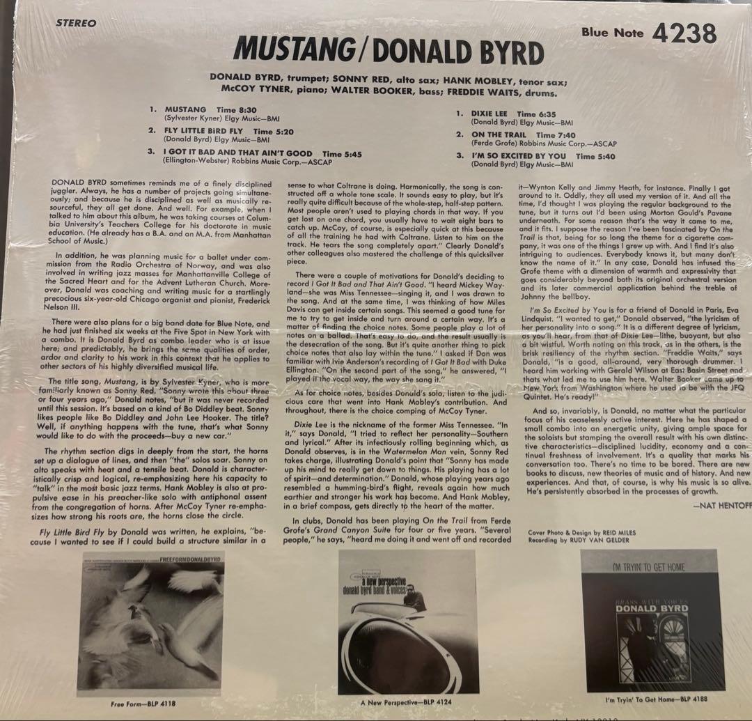 未開封　ドナルドバードDONALD BYRD MUSTANG!レコード